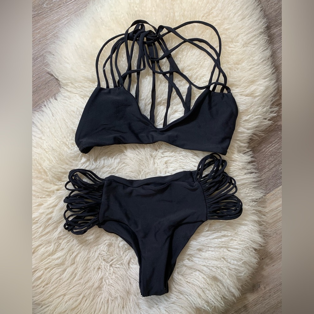 Mikoh Swimwear two piece bikini XS black